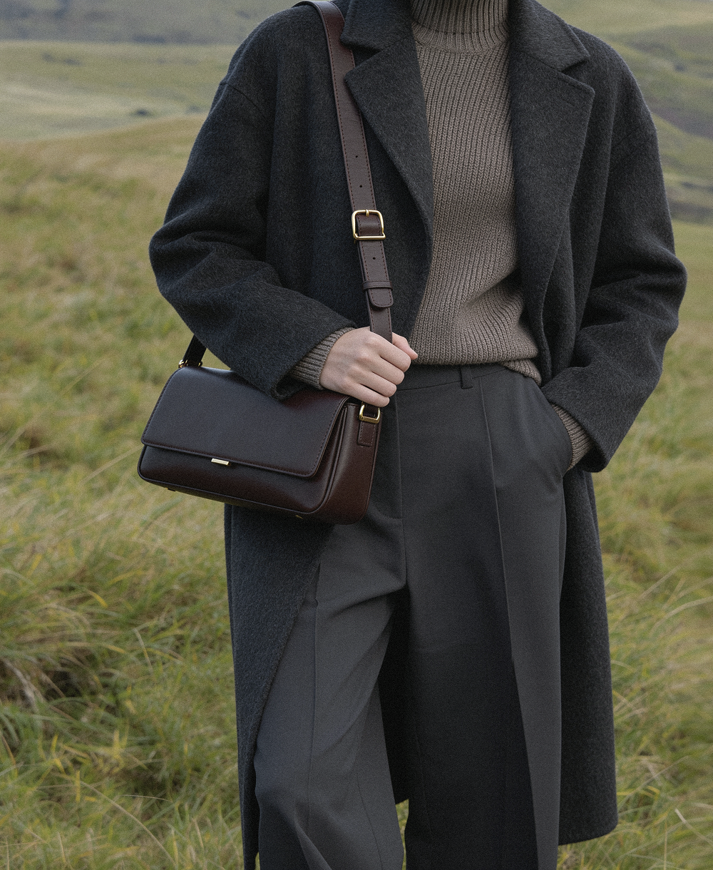 Leather Flap Shoulder Bag