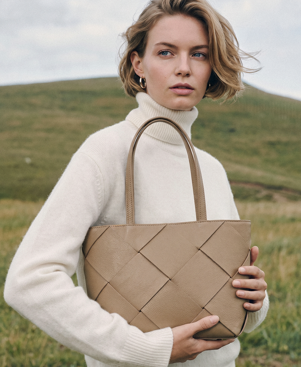 Woven Panel Shopper