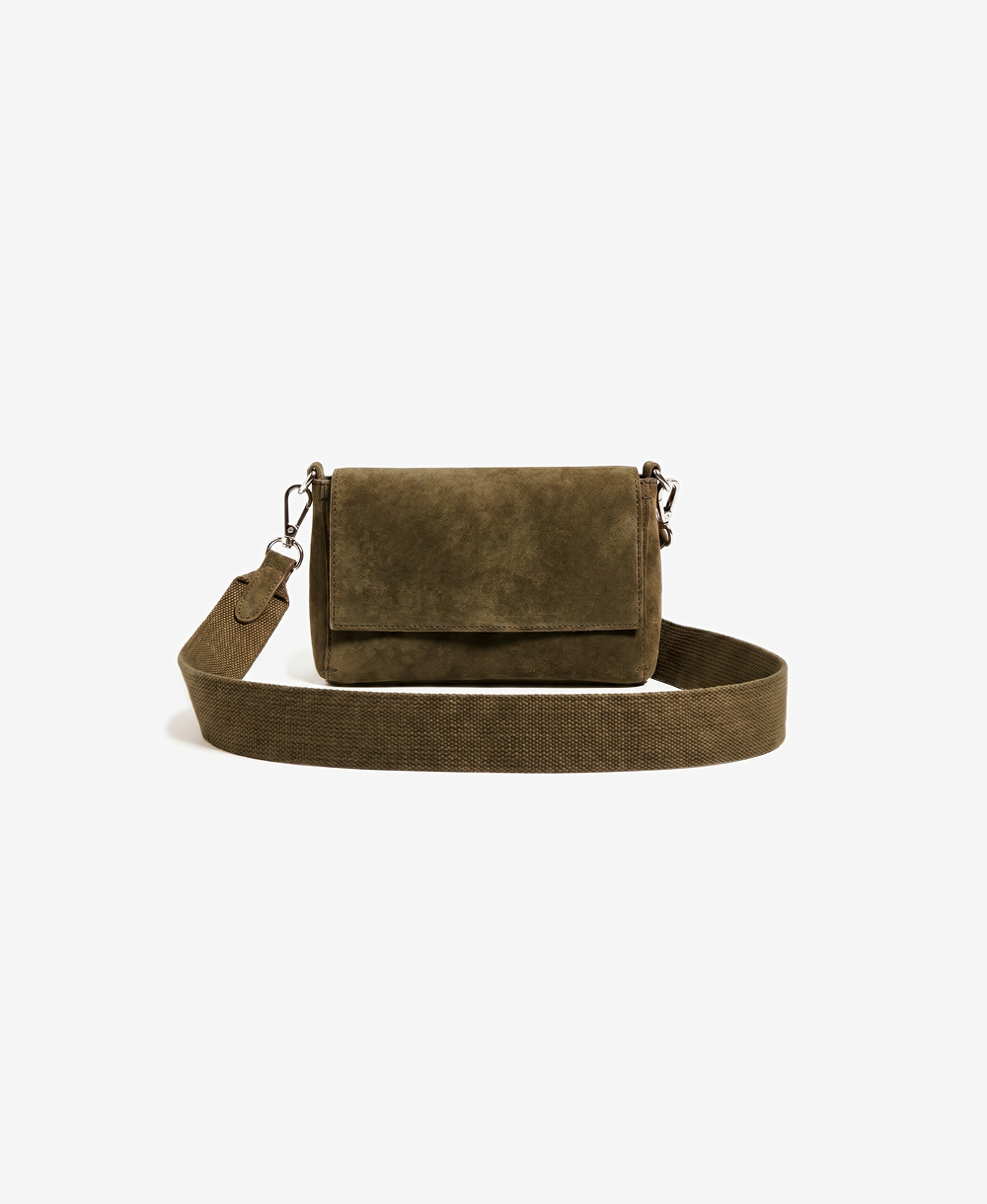 Suede Flap Crossbody