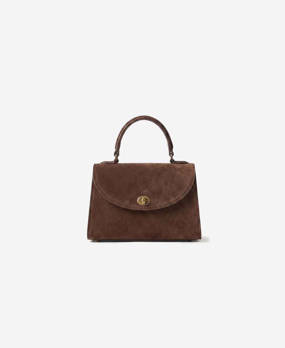 Suede Top Handle Bag