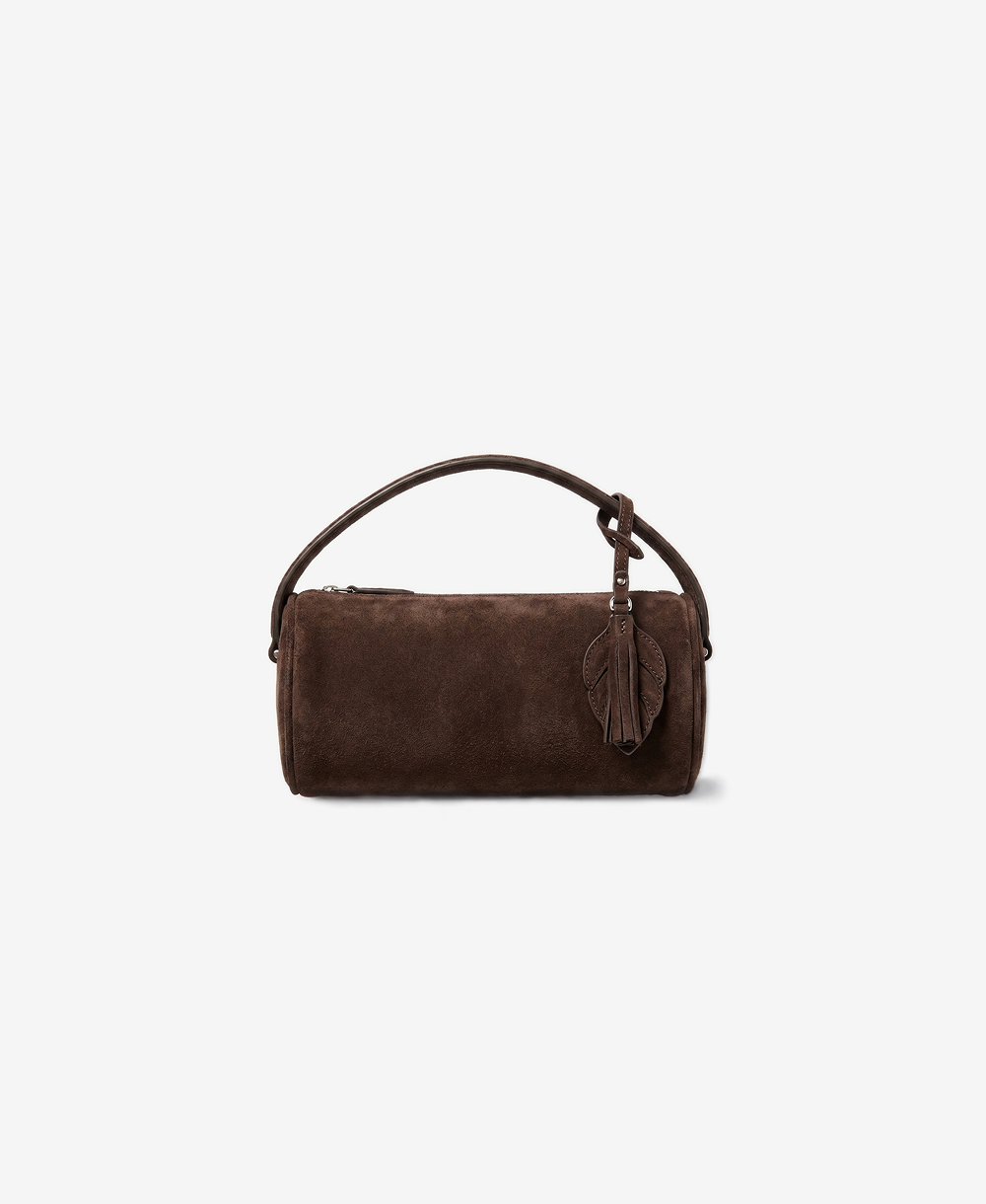 Suede Barrel Bag