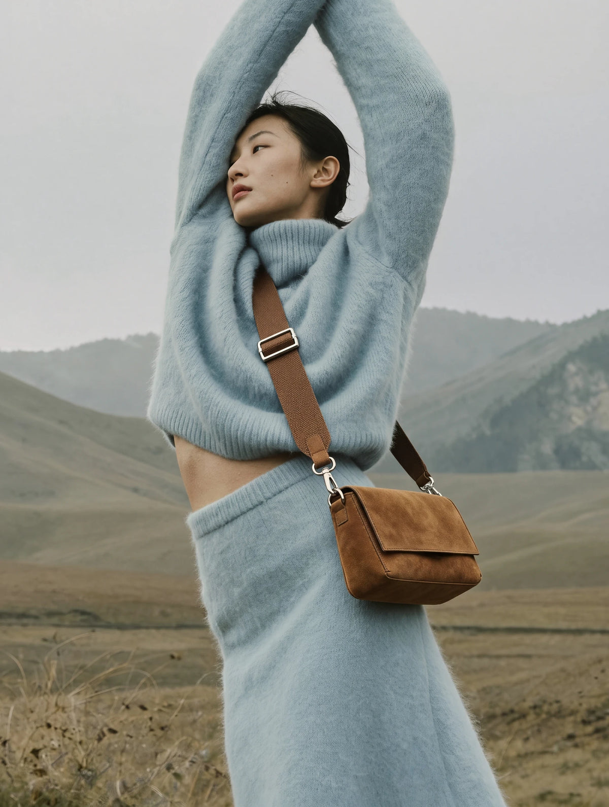 Suede Flap Crossbody