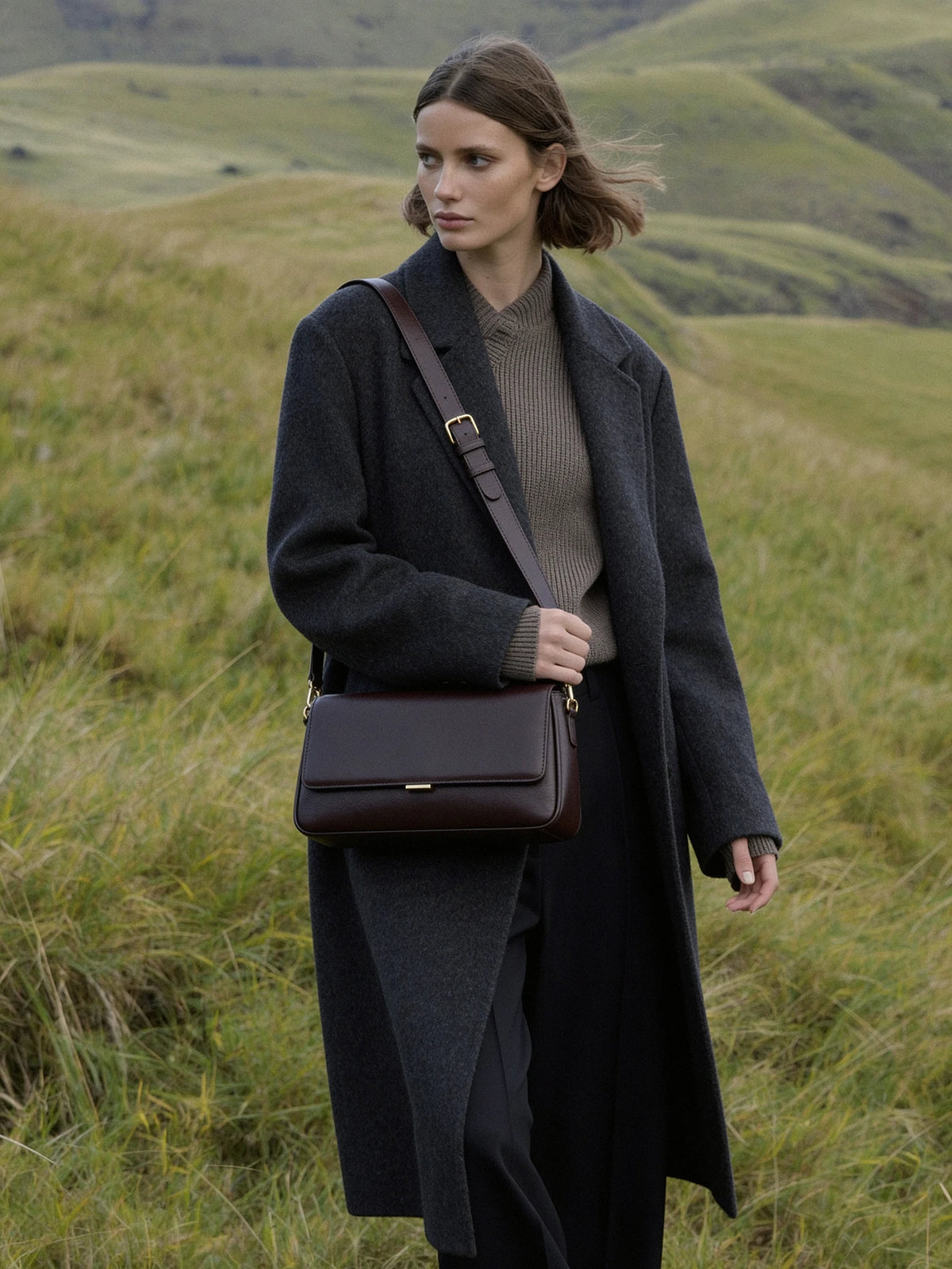 Leather Buckle Crossbody